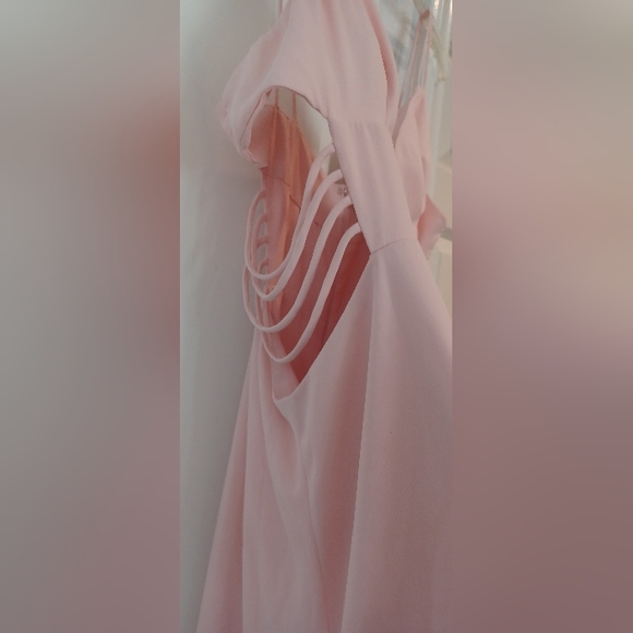 Fame & Partners x Free People 12 Megan Side Cutout Maxi Dress Gown Blush Pink - Picture 7 of 16